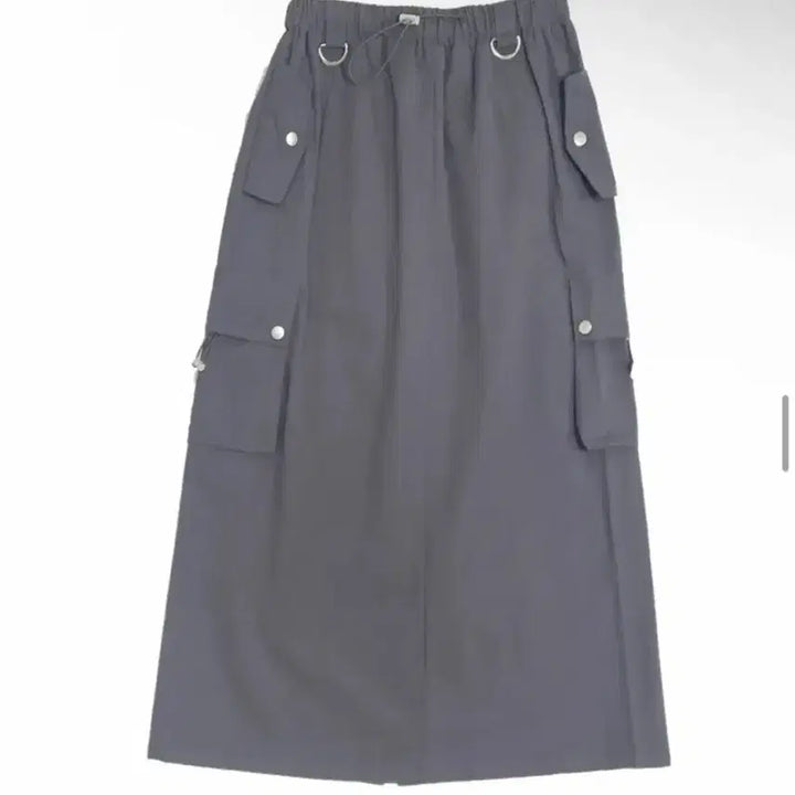 [BUNJANG] Long Cargo Skirt Dark Gray / 롱 카고 스커트 다크 그레이