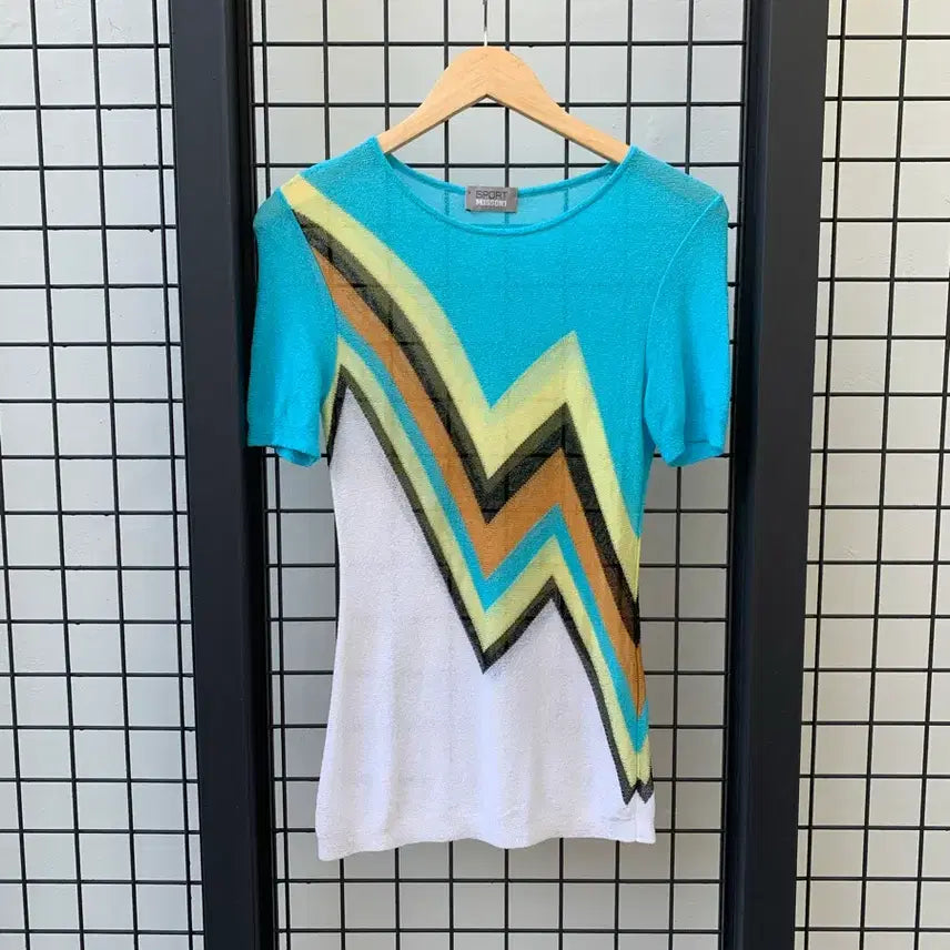[BUNJANG] Missoni Sport Knit Top T-Shirt / 미쏘니 스포츠 니트 탑 반팔 티셔츠