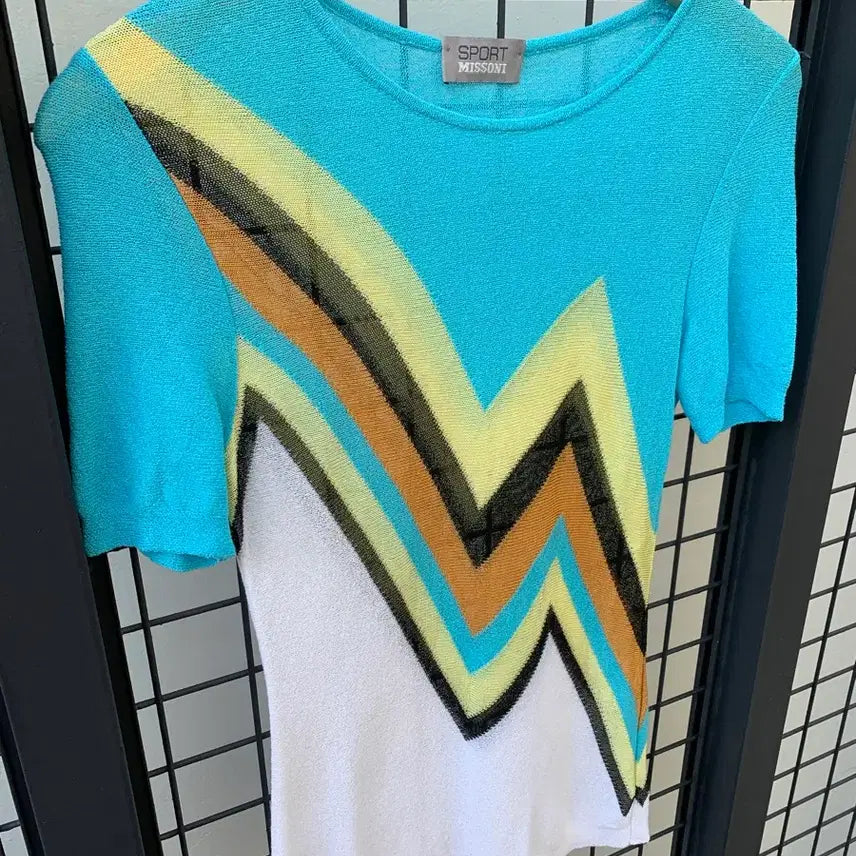 [BUNJANG] Missoni Sport Knit Top T-Shirt / 미쏘니 스포츠 니트 탑 반팔 티셔츠