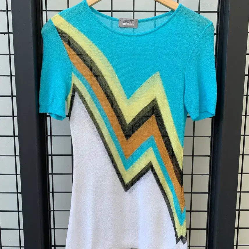 [BUNJANG] Missoni Sport Knit Top T-Shirt / 미쏘니 스포츠 니트 탑 반팔 티셔츠