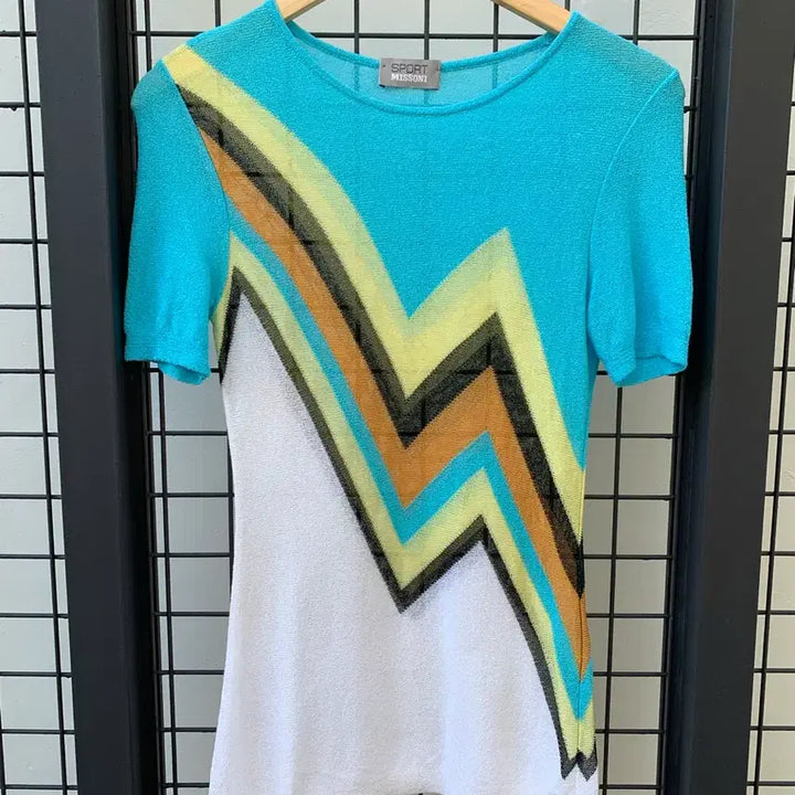 [BUNJANG] Missoni Sport Knit Top T-Shirt / 미쏘니 스포츠 니트 탑 반팔 티셔츠
