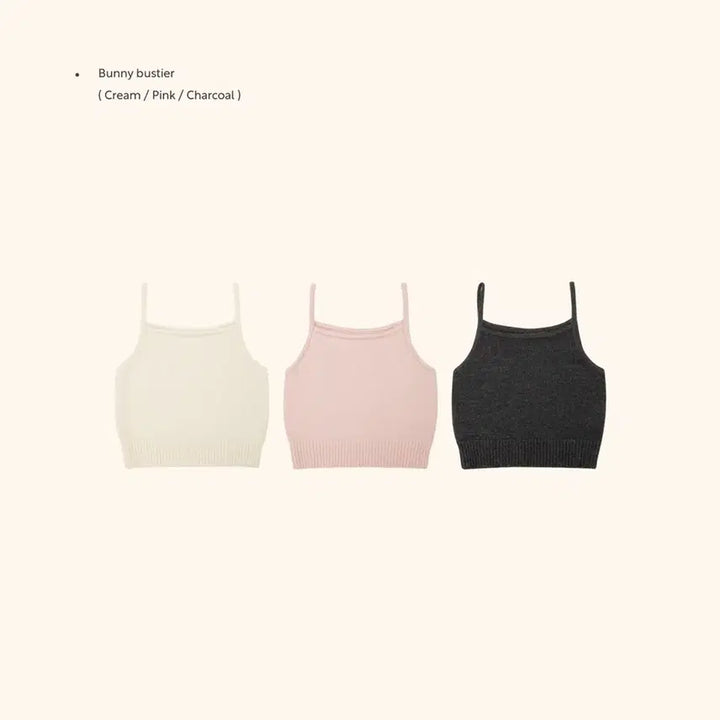 [BUNJANG] Miel Bunny V-Neck Knit Bustier Set / 미엘 바니 브이넥 니트 뷔스티에 세트