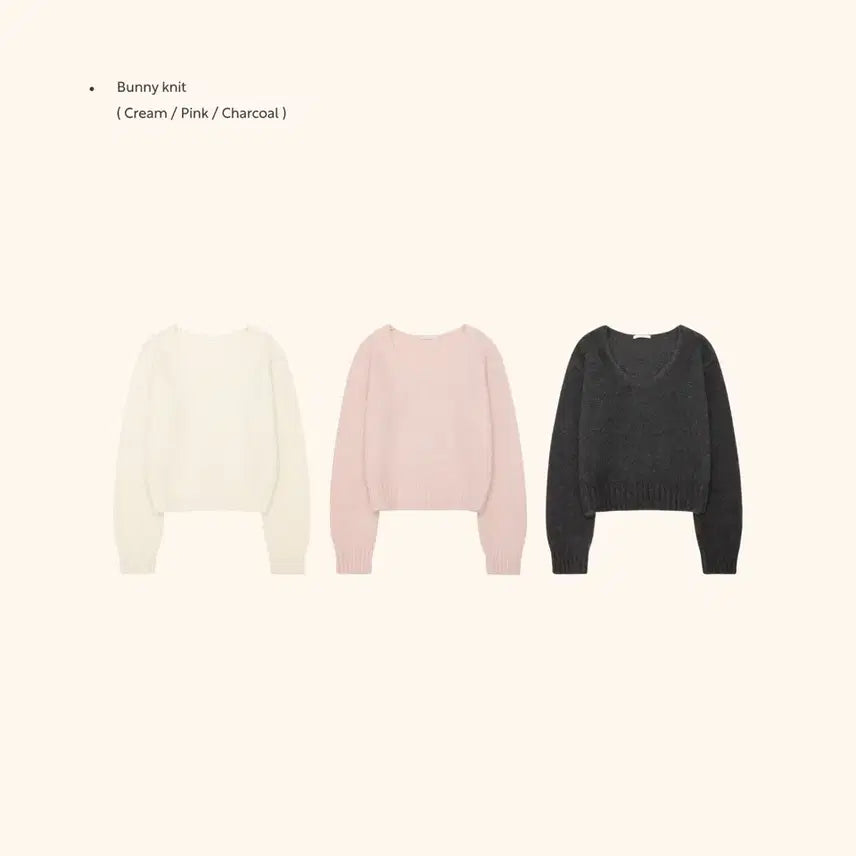 [BUNJANG] Miel Bunny V-Neck Knit Bustier Set / 미엘 바니 브이넥 니트 뷔스티에 세트