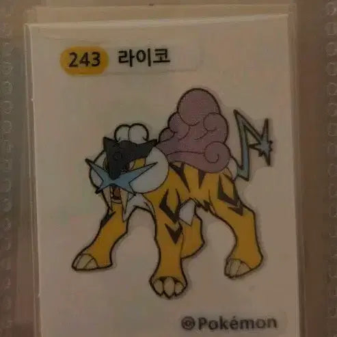 [BUNJANG] Pokemon Raikou Tteu-bu Seal Sticker / 포켓몬 띠부씰 라이코