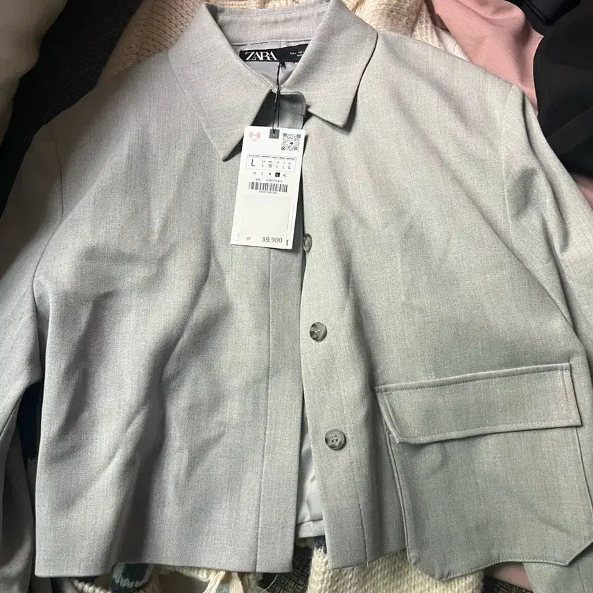 [BUNJANG] Zara Patch Pocket Cropped Blazer - L / 자라 패치 포켓 크롭 블레이저 택채 새상품 L 사이즈