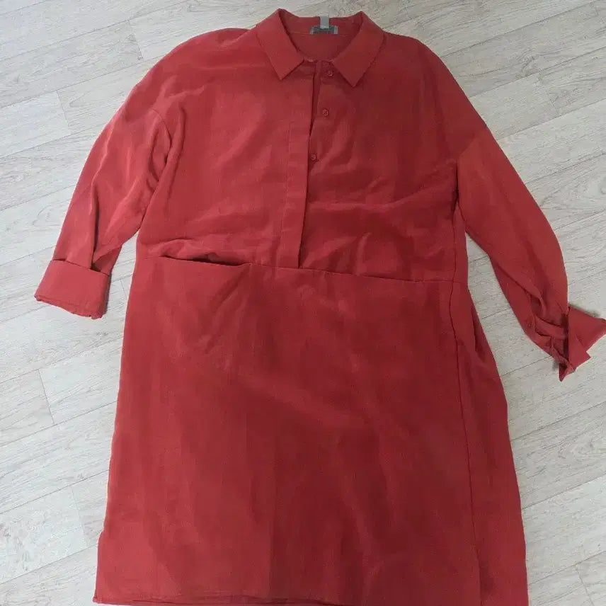 [BUNJANG] COS Red Shirt Midi Dress / COS 코스 레드 셔츠 원피스
