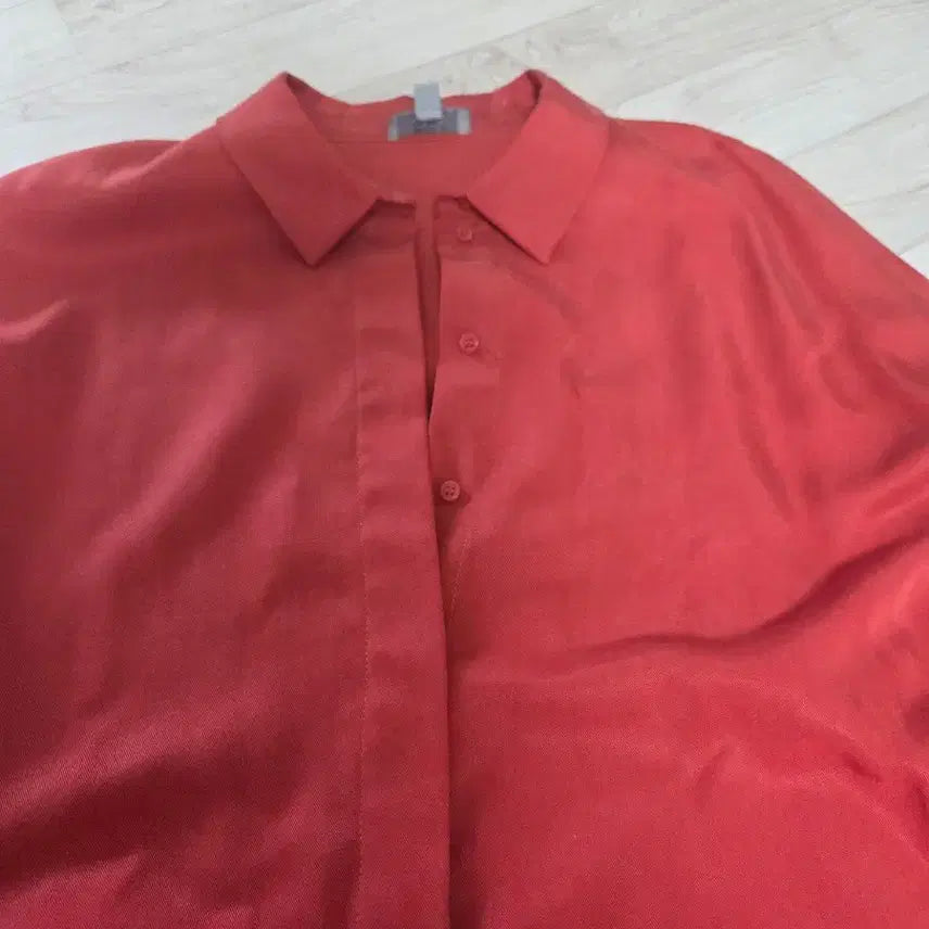 [BUNJANG] COS Red Shirt Midi Dress / COS 코스 레드 셔츠 원피스