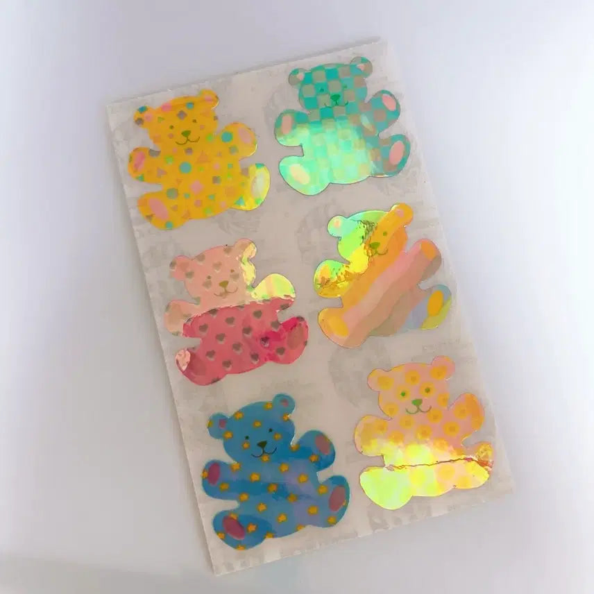 [BUNJANG] Jellycat Pearly Big Teddy 3-Piece Sticker Set / 5/14하루할인 (무배)샌디라이온 펄리 빅 테디(3장)