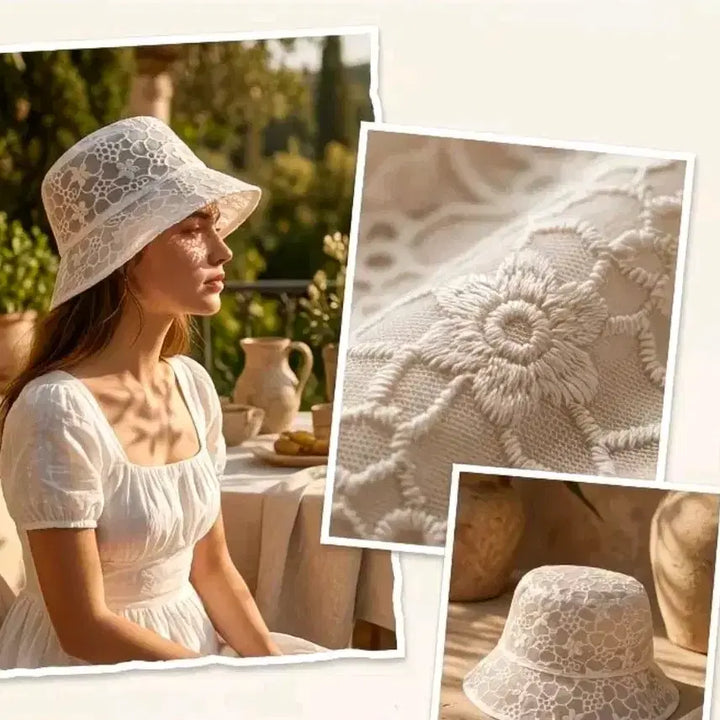 [BUNJANG] Mesh Lace Summer Hat / 여름용 여성모자 통기 망사 레이스 모자 챙 매쉬 메쉬