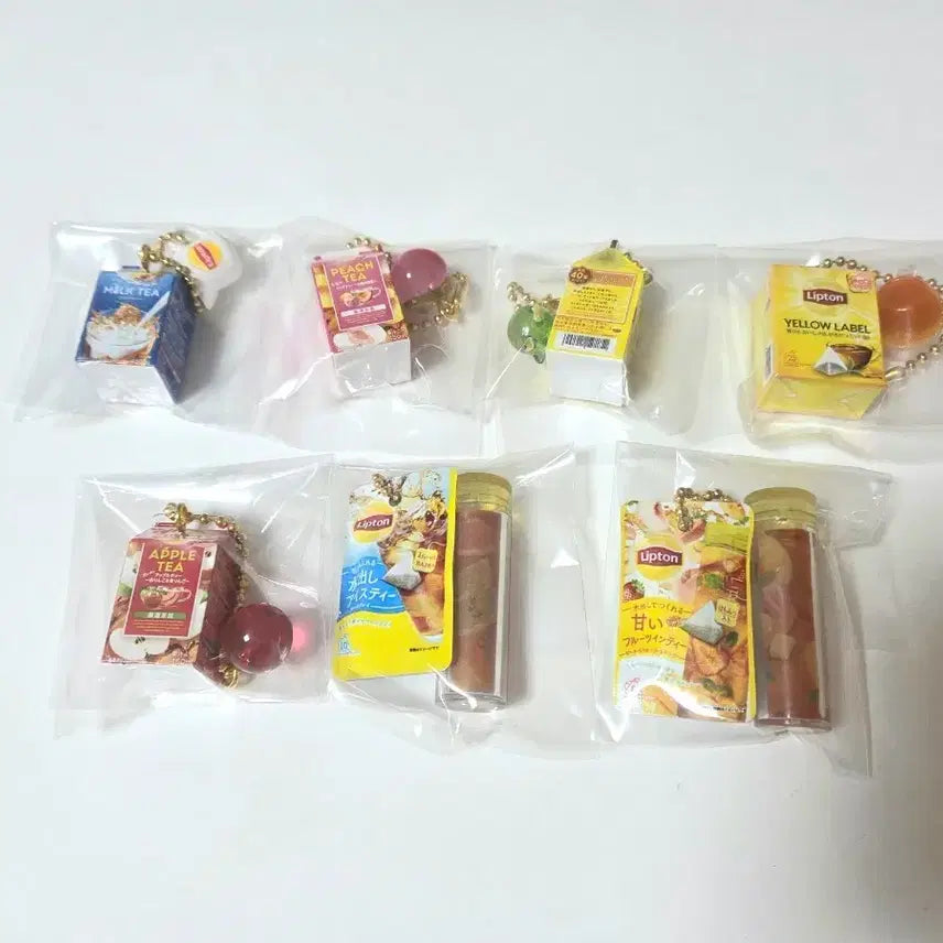 [BUNJANG] Bandai Lipton Miniature Iced Tea Keychain Set / 반다이 립톤 미니어쳐 홍차 아이스티 키링 일본가챠 식완