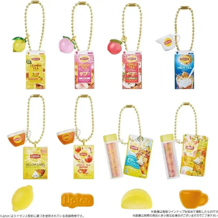 [BUNJANG] Bandai Lipton Miniature Iced Tea Keychain Set / 반다이 립톤 미니어쳐 홍차 아이스티 키링 일본가챠 식완