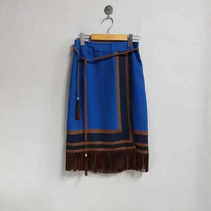 [BUNJANG] It MICHAA Blue Fringe Wrap Skirt / 잇미샤 블루 프린지 랩 스커트 26