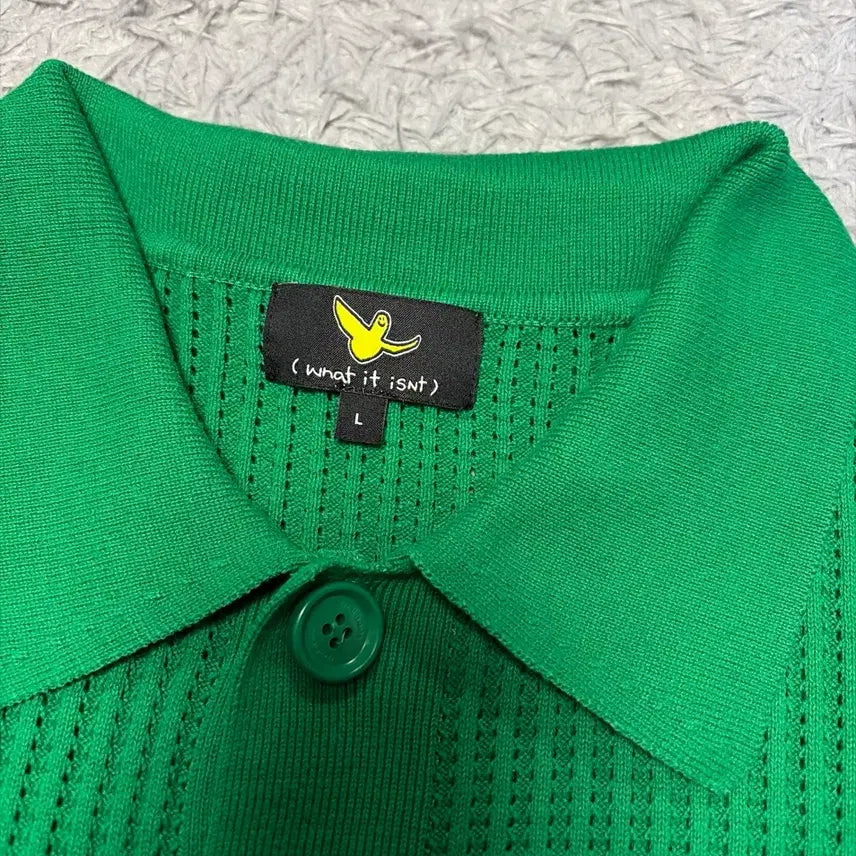 [BUNJANG] What it is Not Knit Short Sleeve Polo Shirt L / 와릿이즌 니트 반팔카라티 L 100