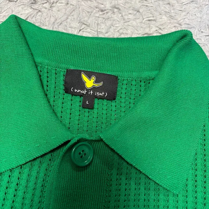 [BUNJANG] What it is Not Knit Short Sleeve Polo Shirt L / 와릿이즌 니트 반팔카라티 L 100