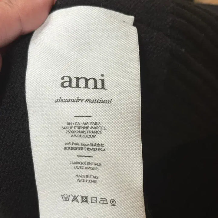 [BUNJANG] AMI Intarsia Big Logo Knit Sweater / 아미 인타르시아 빅로고 니트