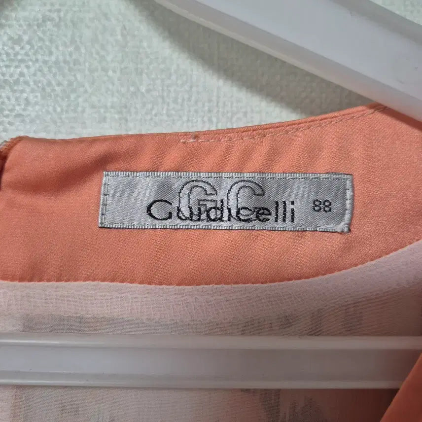 [BUNJANG] Gudiceli Orange Pattern Chiffon Blouse / 구디첼리 오렌지 패턴 쉬폰 블라우스 칠부