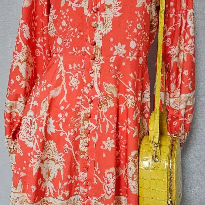 [BUNJANG] Orange Zipper Dress / 주황 자크 원피스..반품 44-47 길이 90