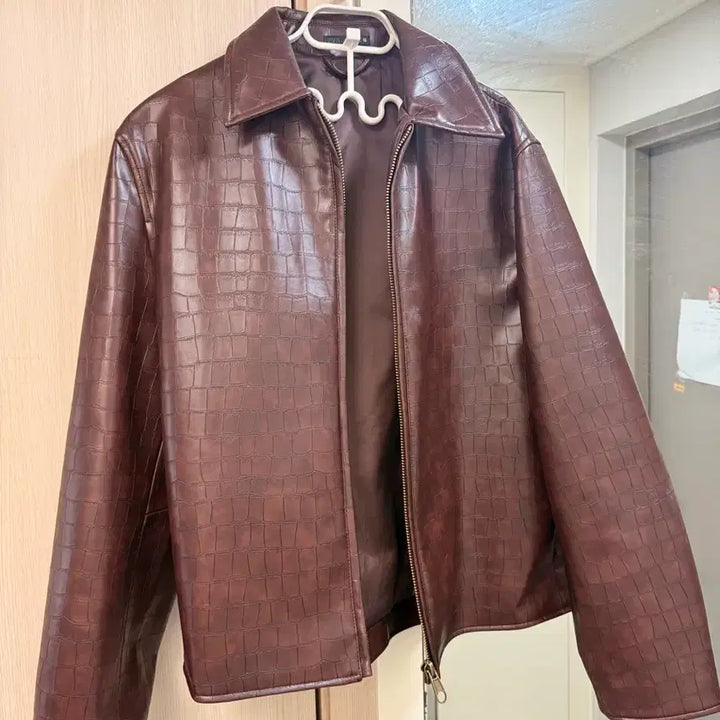 [BUNJANG] Zara Brown-Red Leather Jacket XL / 자라 브라운적색 가죽자켓 레어템 Xl
