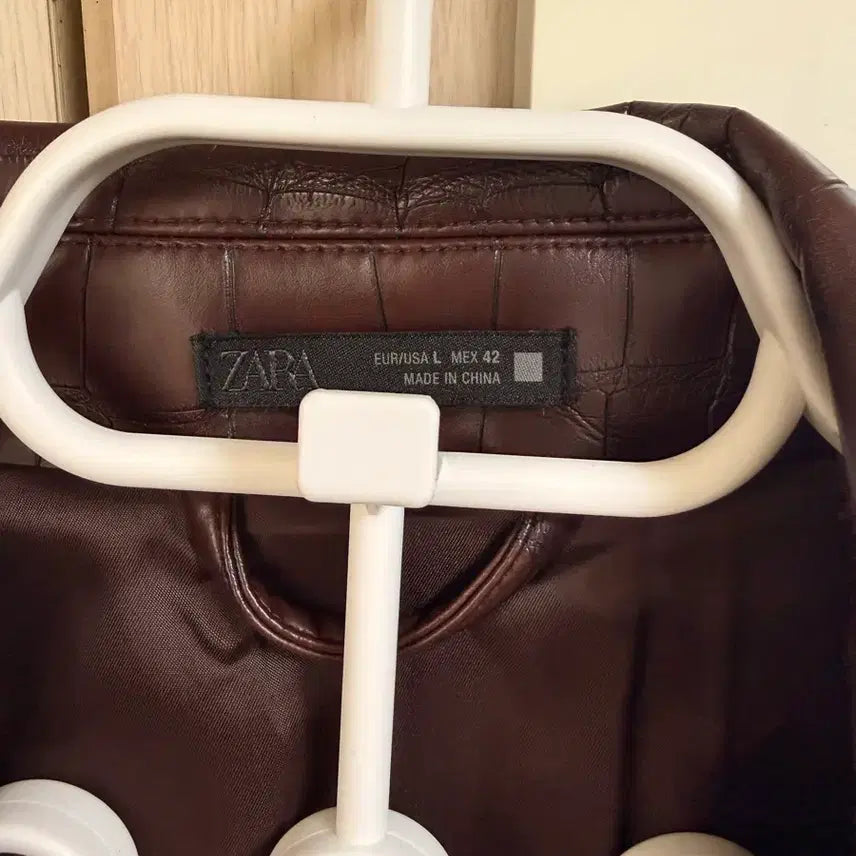 [BUNJANG] Zara Brown-Red Leather Jacket XL / 자라 브라운적색 가죽자켓 레어템 Xl