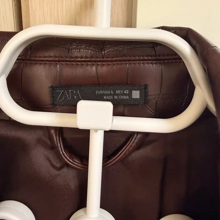 [BUNJANG] Zara Brown-Red Leather Jacket XL / 자라 브라운적색 가죽자켓 레어템 Xl