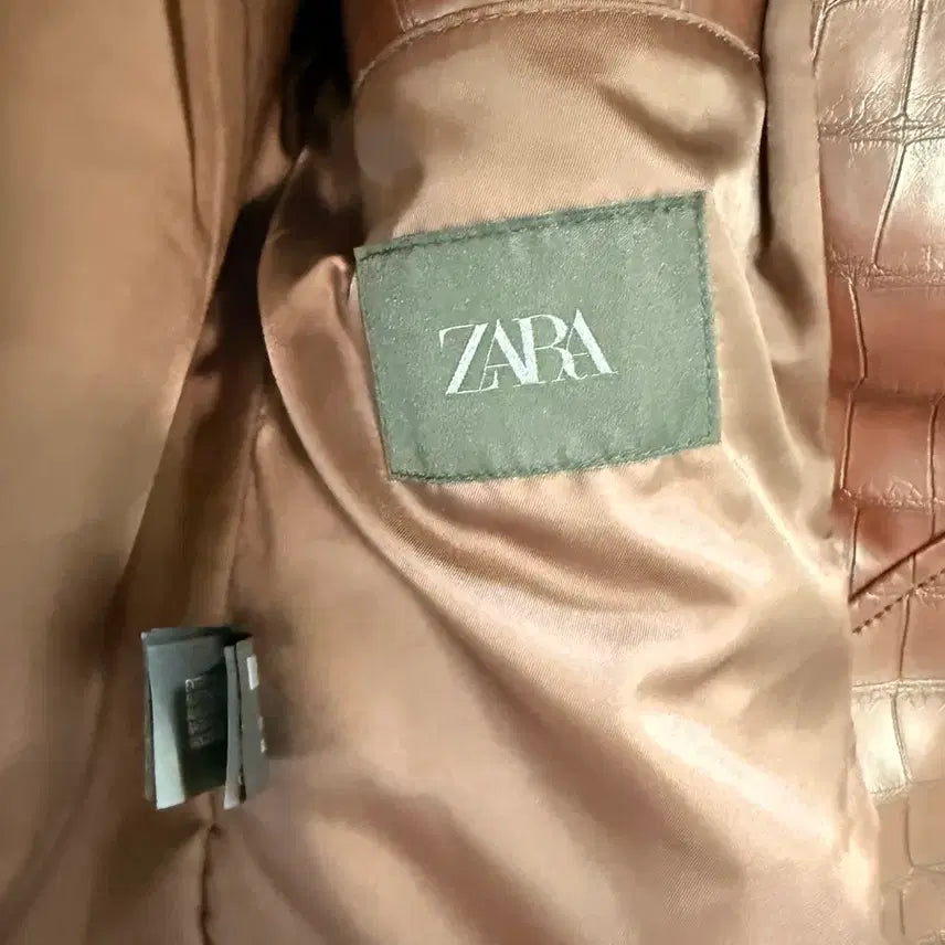 [BUNJANG] Zara Brown-Red Leather Jacket XL / 자라 브라운적색 가죽자켓 레어템 Xl