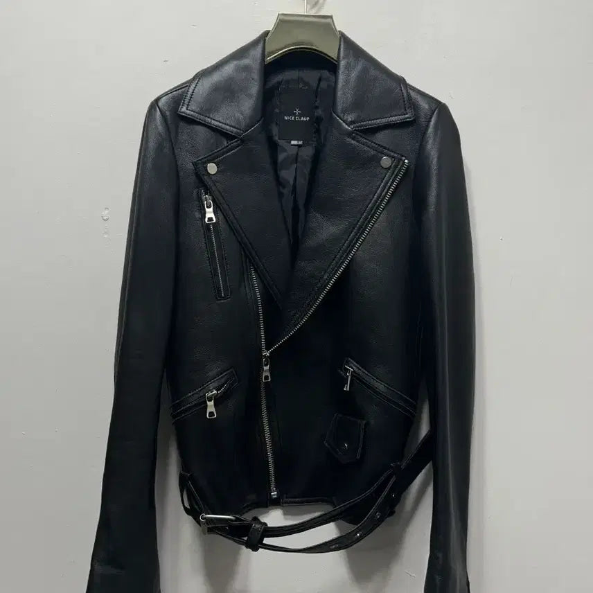 [BUNJANG] Nice Claup Black Leather Rider Jacket (Size 85) / 나이스클라우프 블랙 레더 라이더 자켓 85