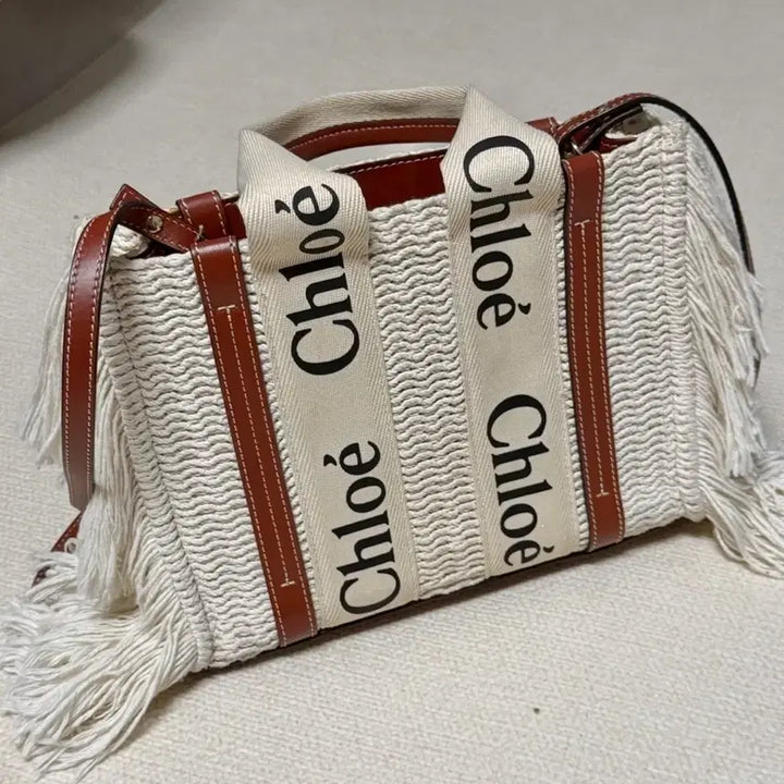 [BUNJANG] Chloe Woody Small Fringe Tote Bag / 끌로에 우디 스몰 프린지 토트백