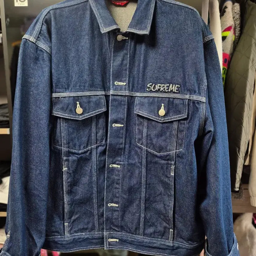 [BUNJANG] Supreme Denim Trucker Jacket (Size L) / 정품 새상품급 네고X) 슈프림 자켓 L