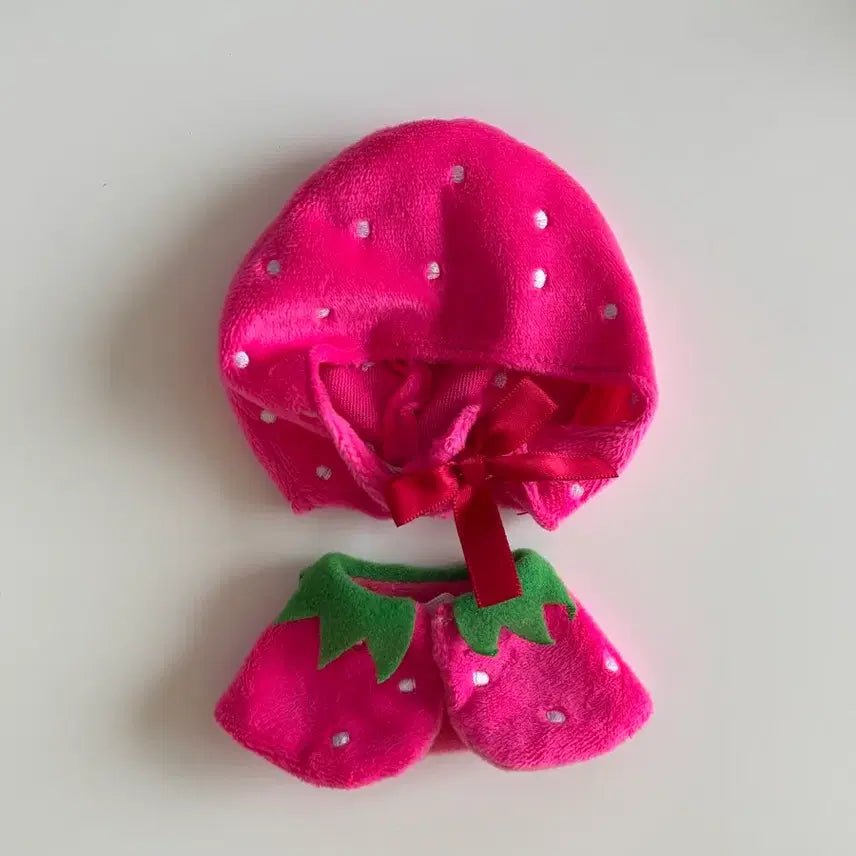 [SOLD OUT] 10cm 8cm 딸기 인형옷 팡이 위시돌 인형 케이프 산리오 오키가에