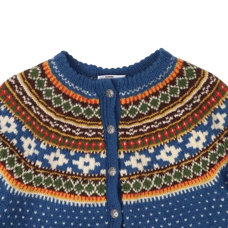 [BUNJANG] Norwegian Handmade Nordic Wool Cardigan / 노르웨이 메이드 빈티지 노르딕 핸드메이드 울 가디건