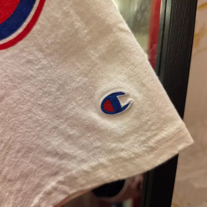 [BUNJANG] Champion All Over Logo T-shirt White M / 7/43 챔피온 올오버 로고 반팔 티셔츠 화이트 M