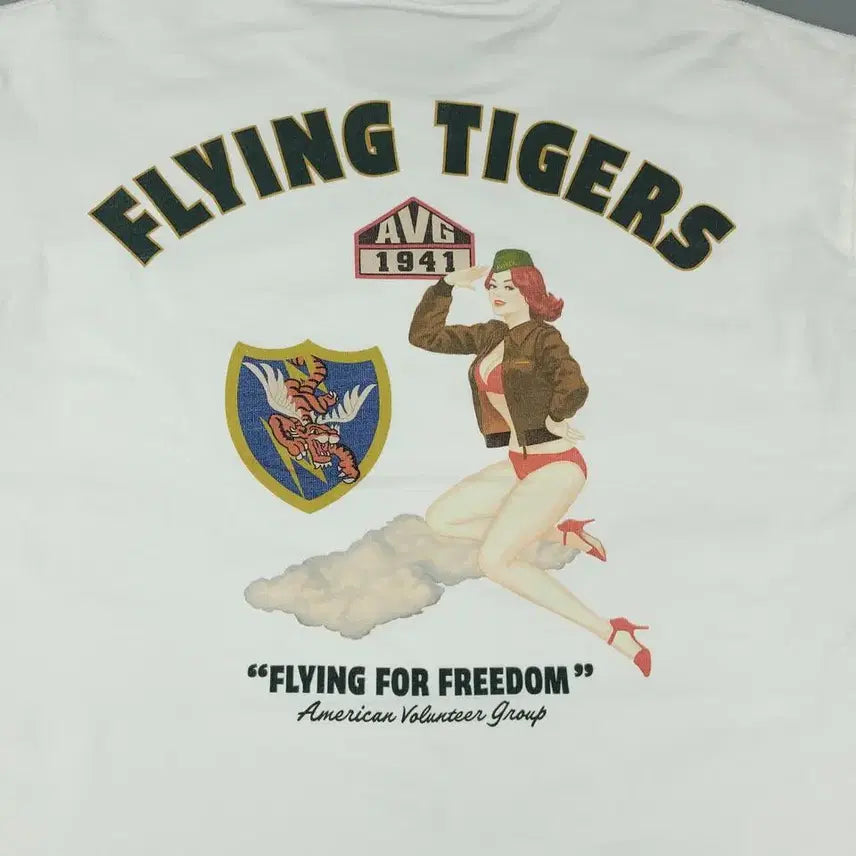 [BUNJANG] AVIREX Flying Tigers Military Jacket / AVIREX 아비렉스 JP 화이트 딥그린 로고 플라잉타이거즈 밀리터리 올