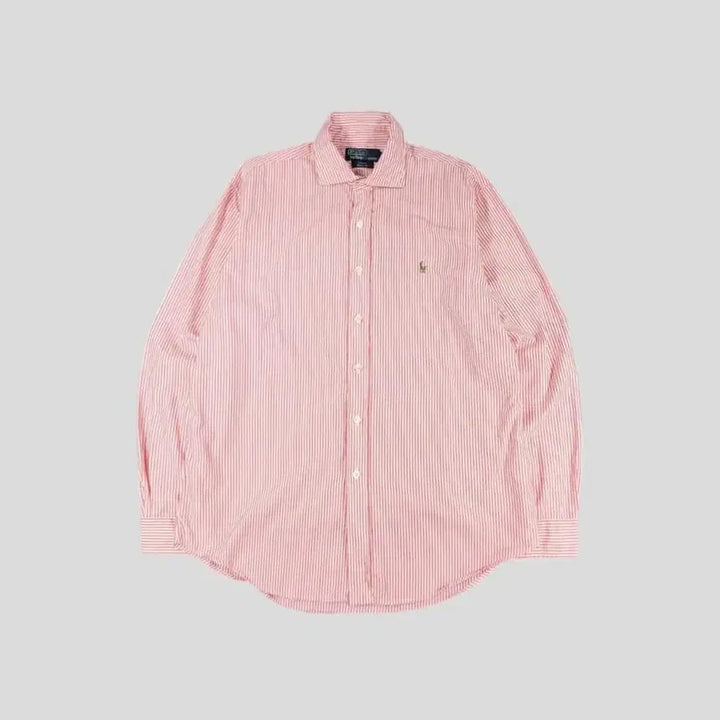 [BUNJANG] Polo Ralph Lauren Stanton Custom Fit Striped Shirt / 폴로랄프로렌 핑크 화이트 스트라이프 멀티포니 스탠튼 커스텀핏 컷어웨이 코