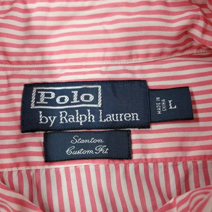 [BUNJANG] Polo Ralph Lauren Stanton Custom Fit Striped Shirt / 폴로랄프로렌 핑크 화이트 스트라이프 멀티포니 스탠튼 커스텀핏 컷어웨이 코