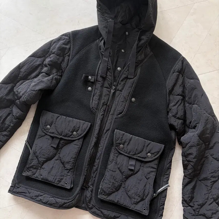 [BUNJANG] Eastlogue Quilted Sherpa Jacket Black / (M)이스트로그 퀼팅 셰르파 자켓 블랙