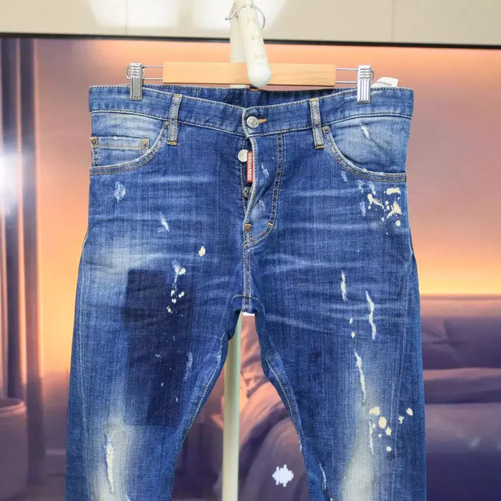 [BUNJANG] Dsquared2 Sexy Twist Jean Paint Wash Denim / (정품) 디스퀘어드2 페인트 워싱 데님
