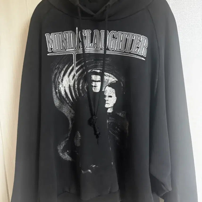 [BUNJANG] Project G/R Mind Slaughter Washed Hoodie Black / 프로젝트 G/R 마인드 슬로터 빈티지 워시드 후드 블랙