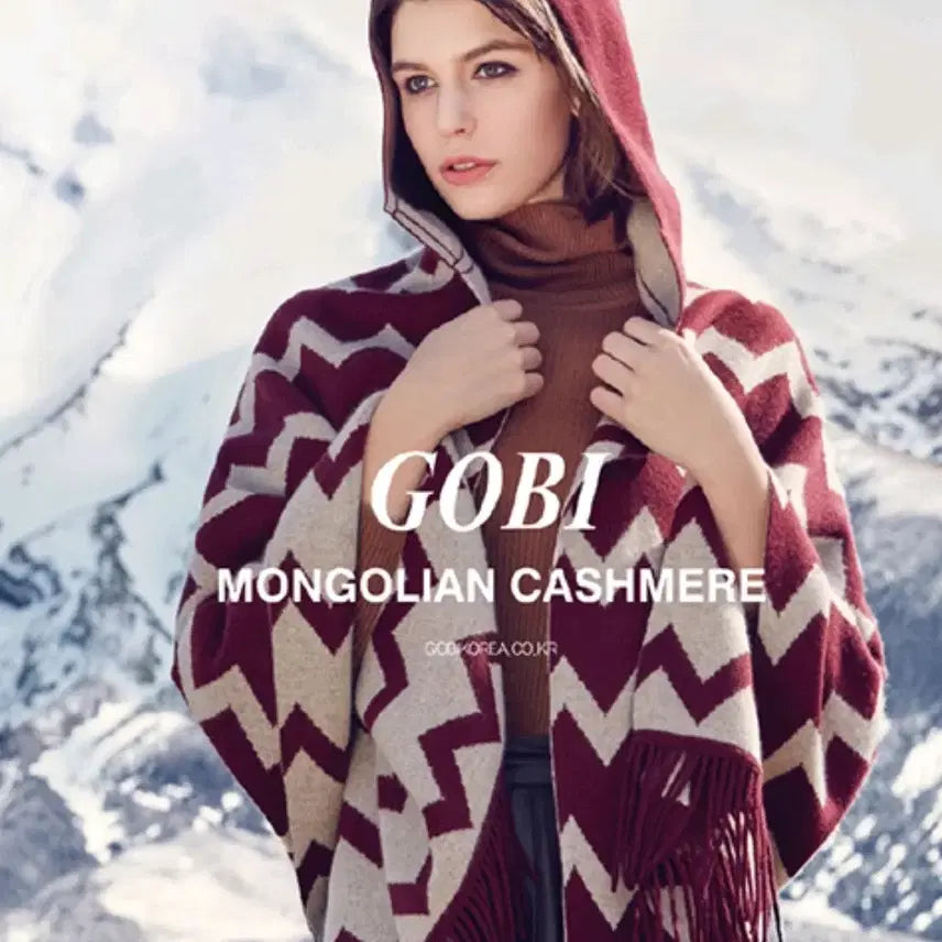 [BUNJANG] Gobbi Cashmere Cape Shawl Hooded Poncho / 고비 캐시미어 케이프 숄 후드 판초 망토