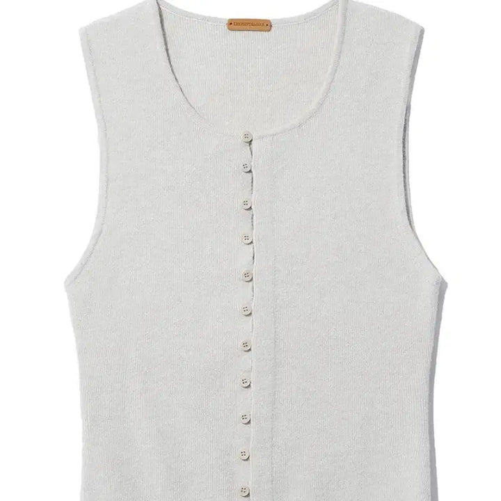 [BUNJANG] Le917 Sleeveless Knit Top / Le917 BUTTON DOWN SLEEVELESS KNIT TOP