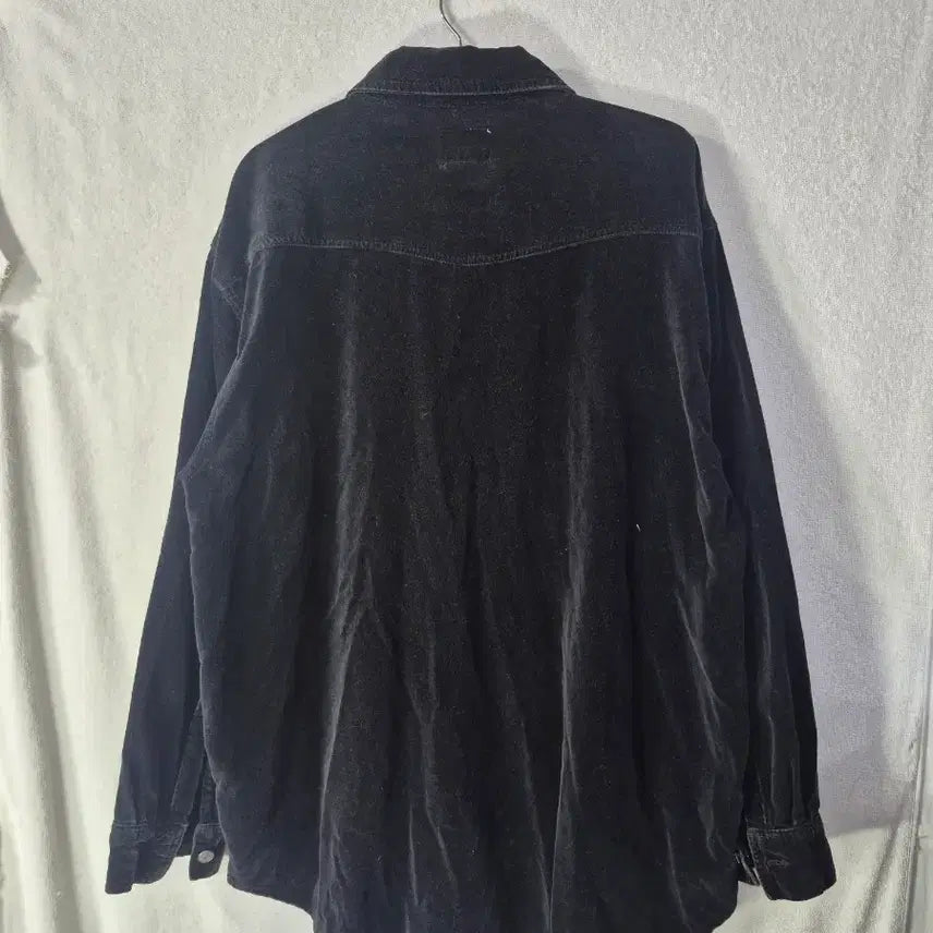 [BUNJANG] L SOHO Velvet Zip Shirt - Black / L SOHO 벨벳 지퍼 셔츠 블랙