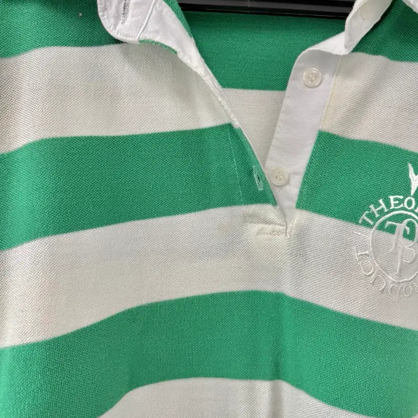 [BUNJANG] TheOpen Product Green Stripe Rugby Shirt / TheOpen Product 그린 스트라이프 럭비티 더오픈프로덕트