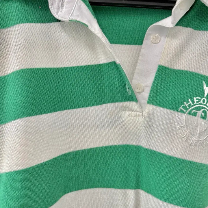 [BUNJANG] TheOpen Product Green Stripe Rugby Shirt / TheOpen Product 그린 스트라이프 럭비티 더오픈프로덕트