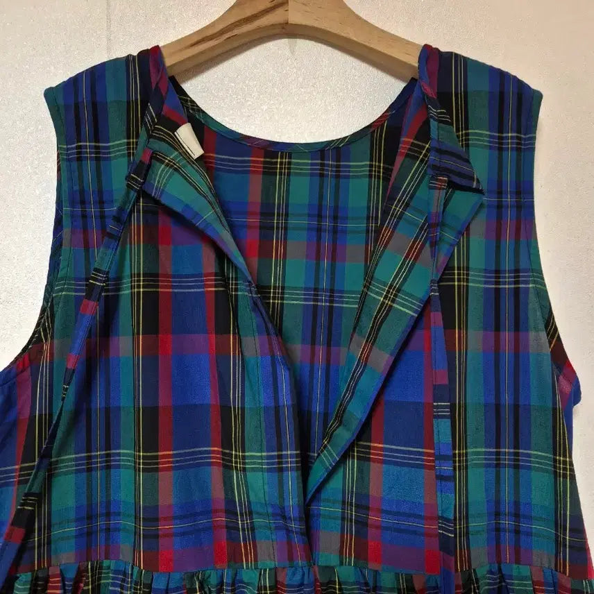 [BUNJANG] Checkered Long Summer Dress / 체크 롱 원피스