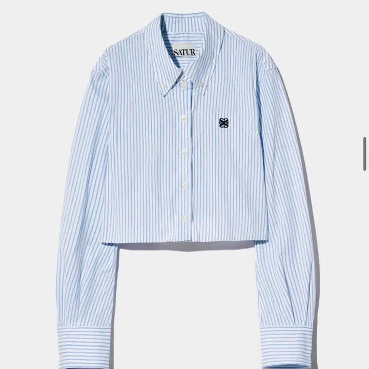 [BUNJANG] SATUR Stripe Crop Shirt (M) / SATUR 세터 스트라이프 크롭 셔츠 (m)