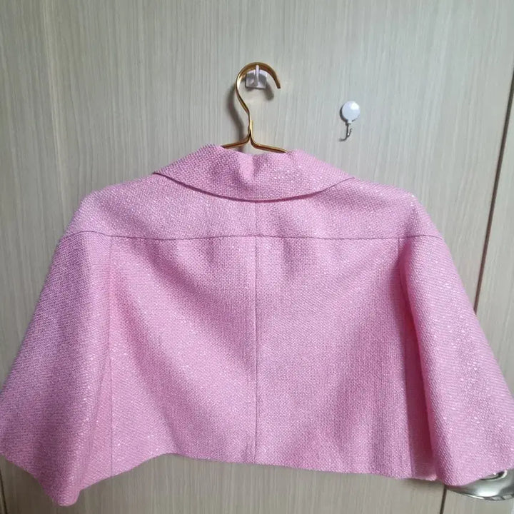 [BUNJANG] Obze Pink Tweed Crop Jacket / 오브제핑크 트위드크롭자켓