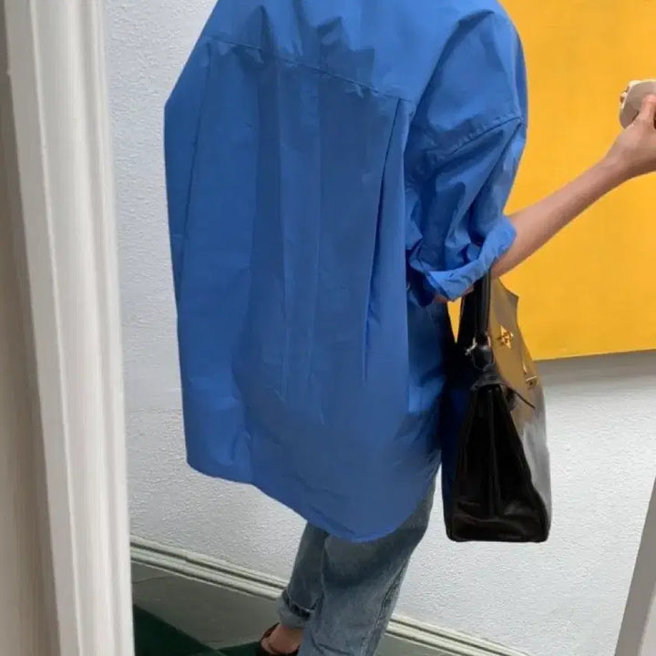 [BUNJANG] Ribbonbit Andrew Blue Oversized Shirt / 리본빛 (구 모네) 앤드류 블루 셔츠