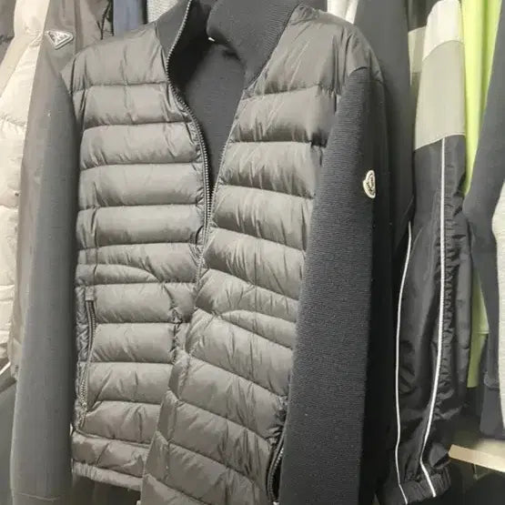 [BUNJANG] Moncler Black Knit Padded Cardigan XL / 몽클레어 블랙 니트패딩 xl