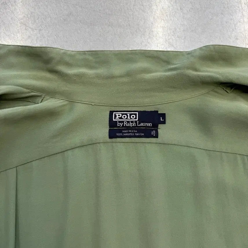 [BUNJANG] Polo Ralph Lauren 90s Rayon Shirt / 90s 아카이브 폴로 랄프로렌 레이온 셔츠 페일그린 컬러