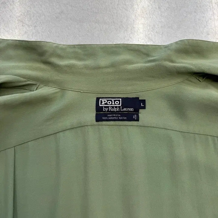 [BUNJANG] Polo Ralph Lauren 90s Rayon Shirt / 90s 아카이브 폴로 랄프로렌 레이온 셔츠 페일그린 컬러