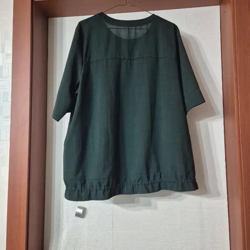 [BUNJANG] Flower Printing Short Sleeve Blouse Green / 플라워 프린팅 반팔 블라우스 그린